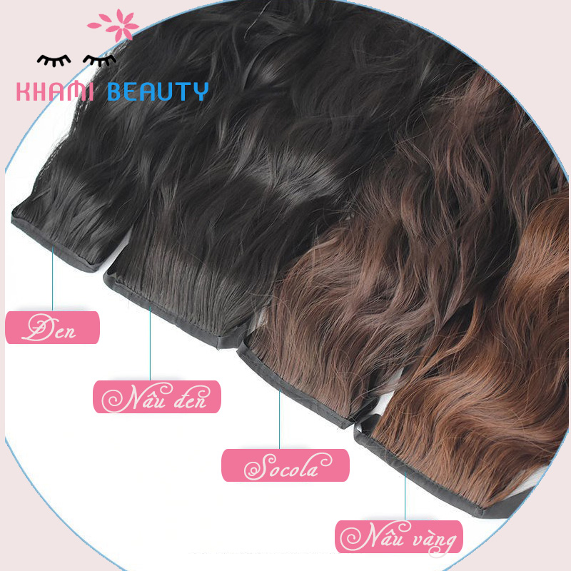 Tóc giả cột xù mì, tóc giả cột sóng 40cm, sợi tơ cao cấp