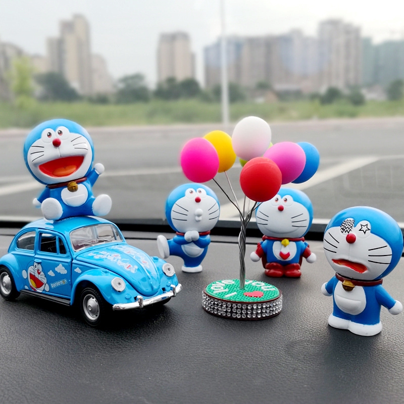 【Set 6 Mô Hình Doraemon Trang Trí Xe Hơi