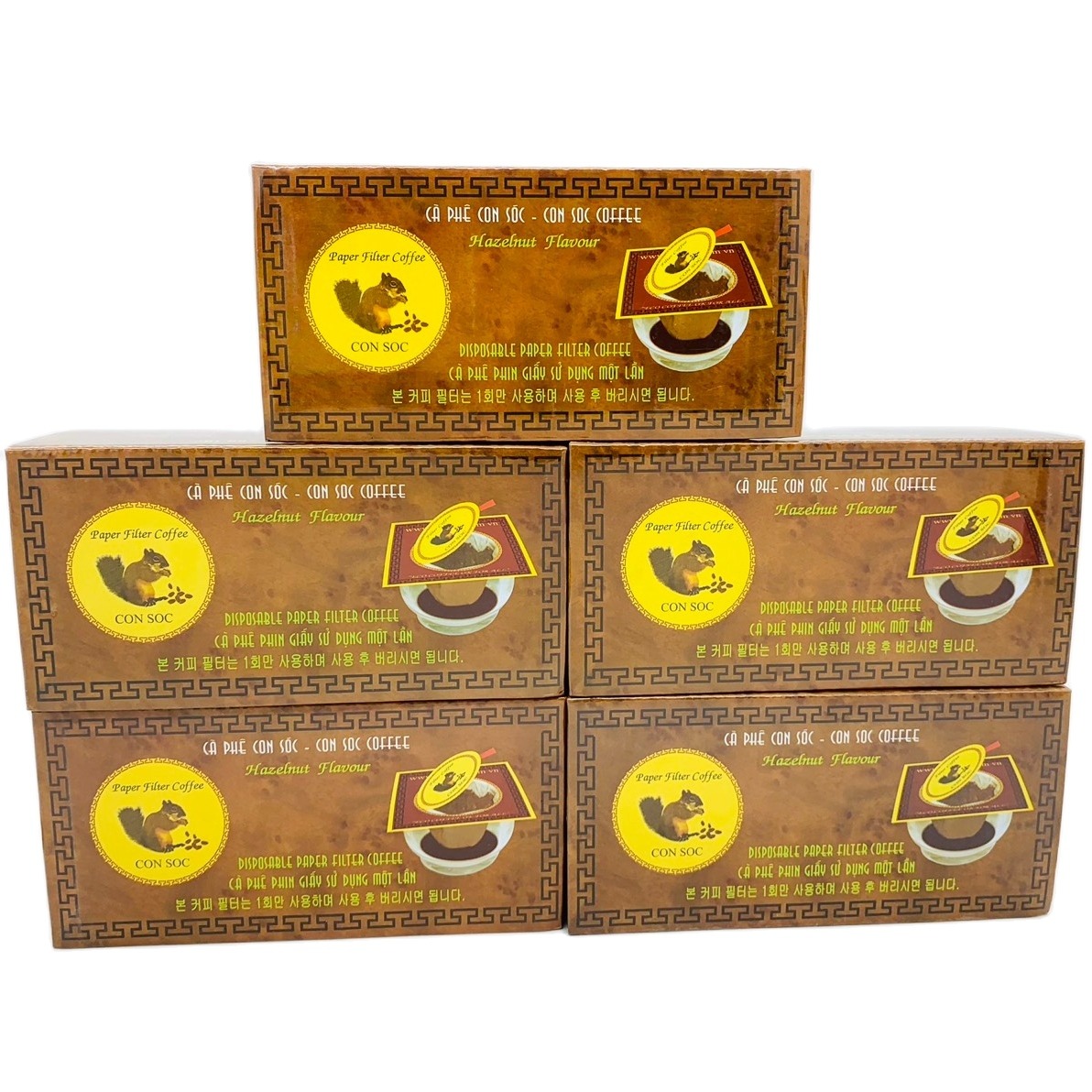 Combo 5 hộp cà phê con sóc phin lọc đơn nâu