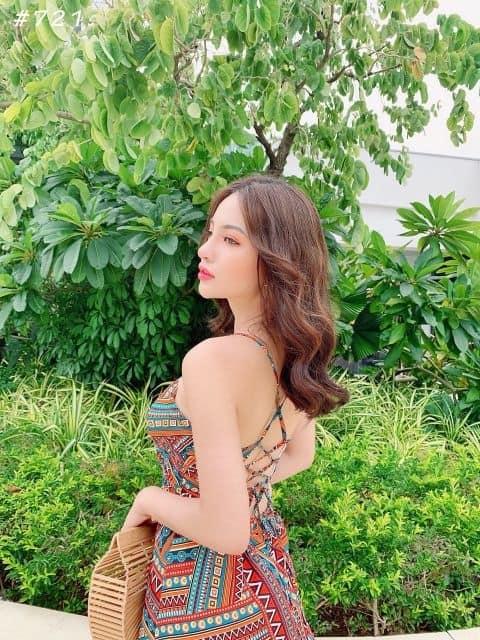 Đầm maxi thổ cẩm đan lưng