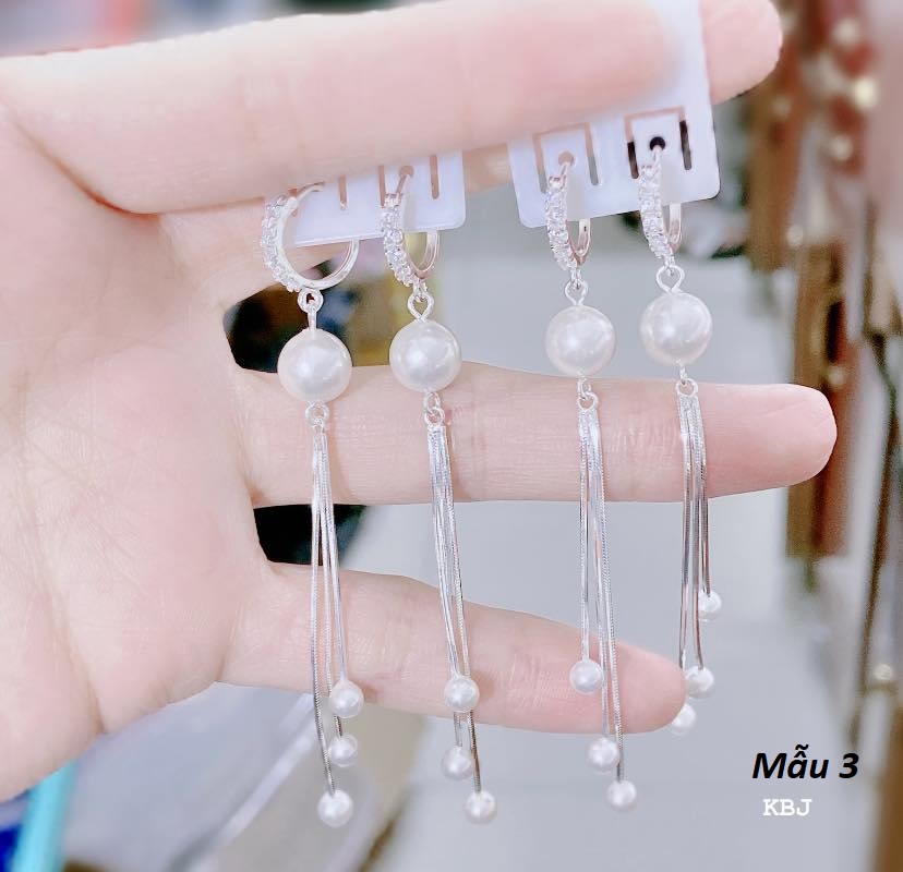 Bông tai bạc tua dài chất liệu bạc Ý MS145a
