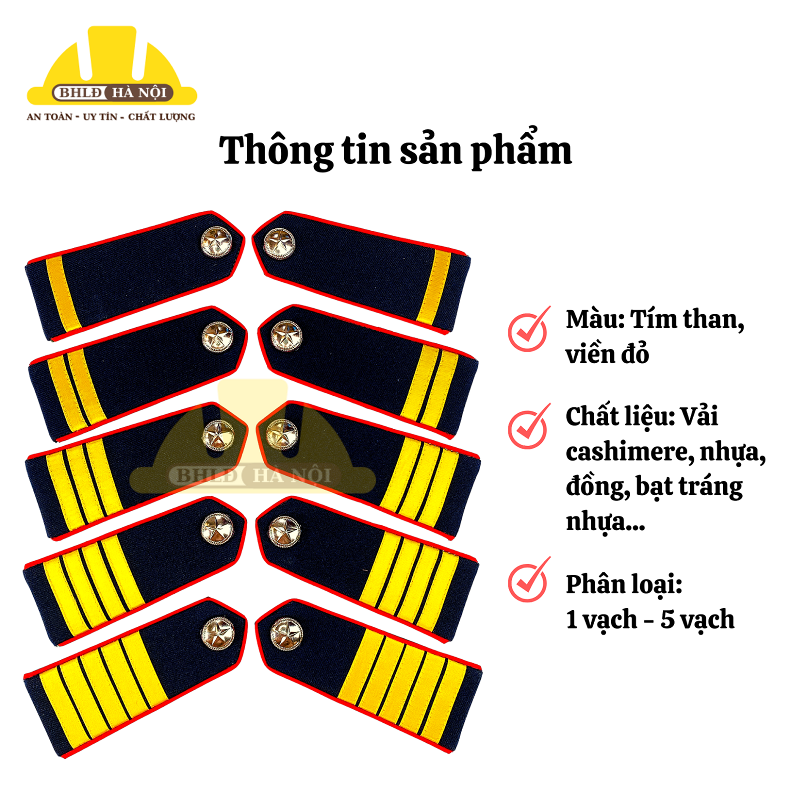 Cầu vai bảo vệ viền đỏ (cúc chốt inox)