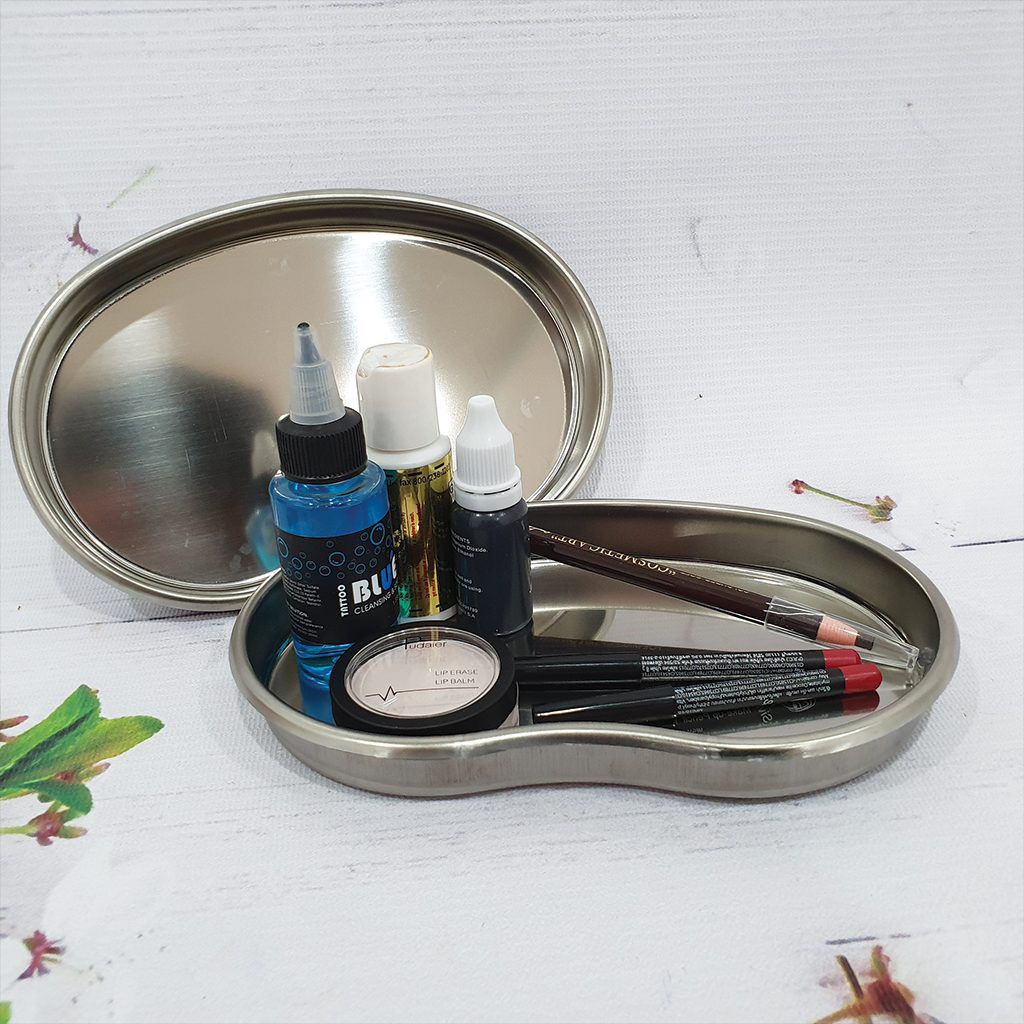 Khay inox đựng dụng cụ nail