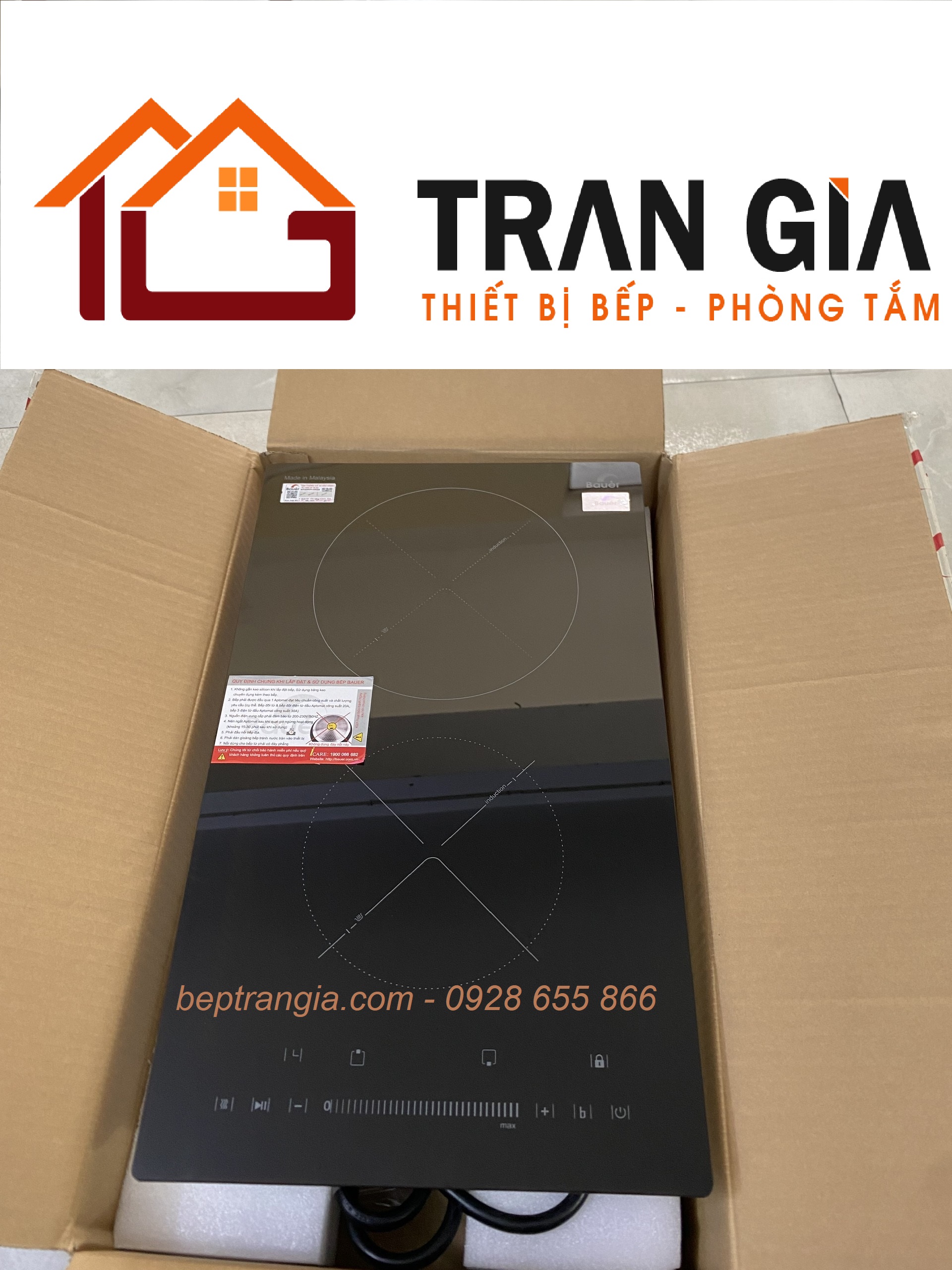 Bếp từ domino Bauer BE 32DI Nhập khẩu Malaysia