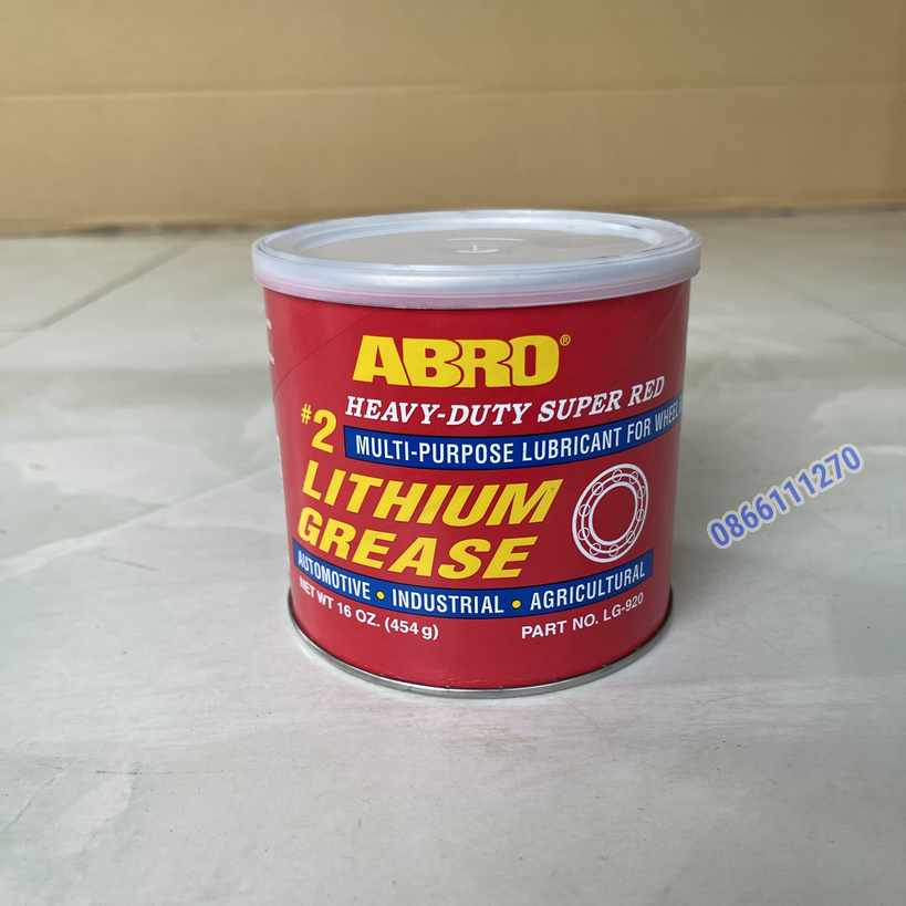 Mỡ bò bôi trơn Abro Super Red Lithium Grease 454g