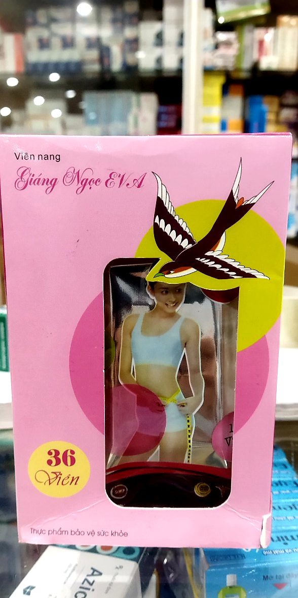 Viên uống giảm cân Giáng Ngọc EVA - Giúp dáng đẹp , eo thon , giảm cân hiệu quả , giảm mỡ máu ,thon gon vóc giáng - Hộp 36 viên