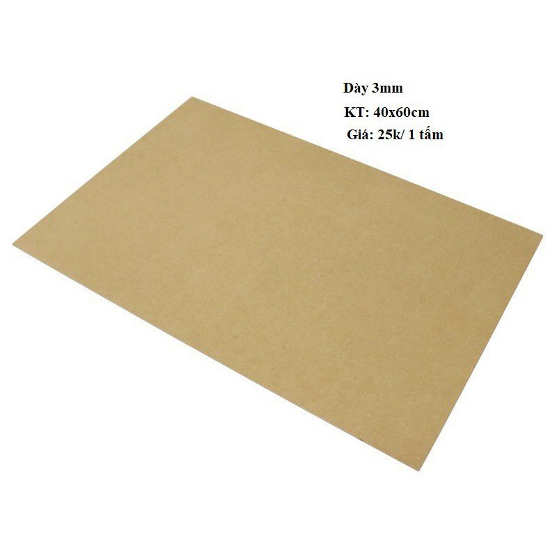 Gỗ MDF dày 3mm KT 30x40cm