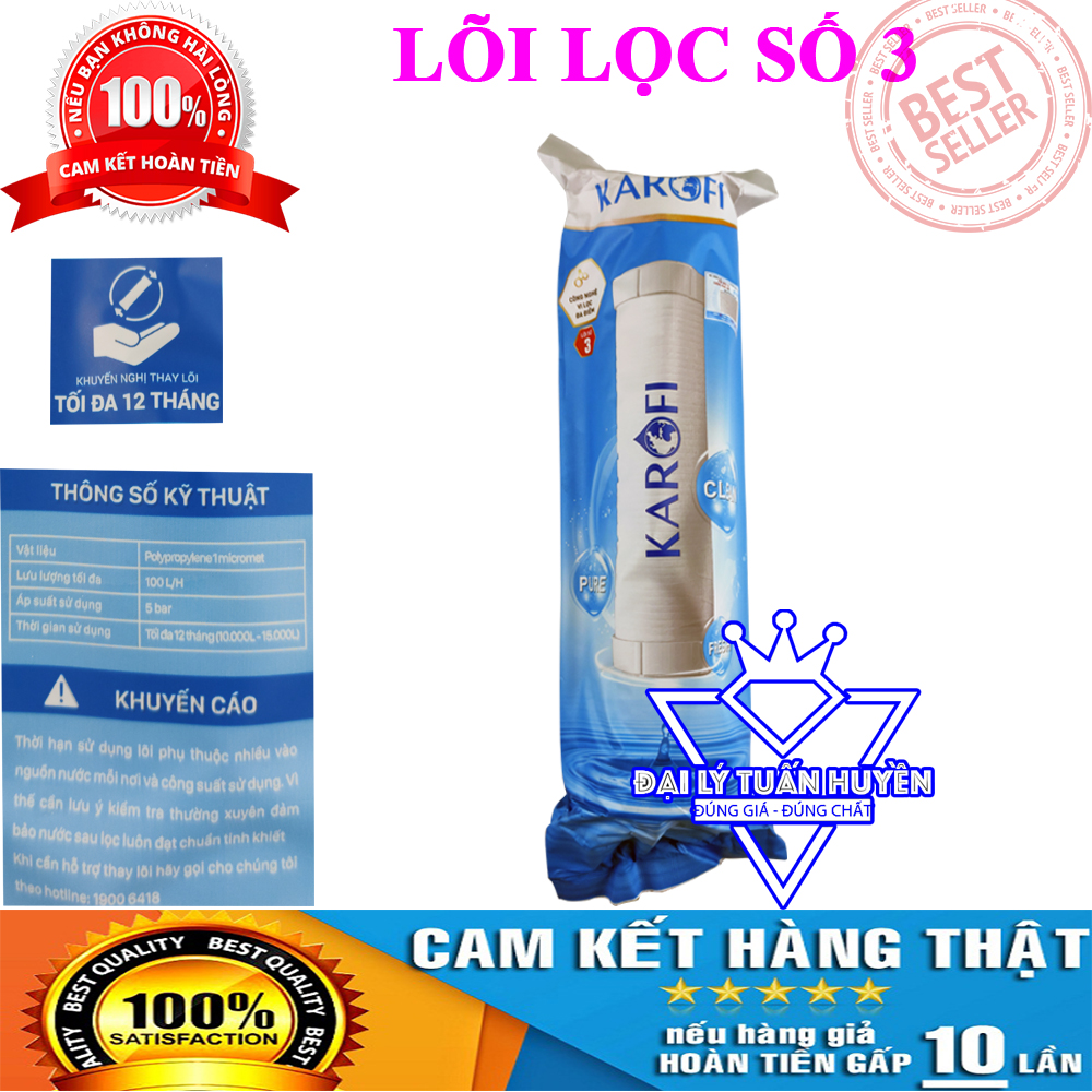 Combo 2 bộ lõi lọc 123 và 3 lõi số 1 karofi