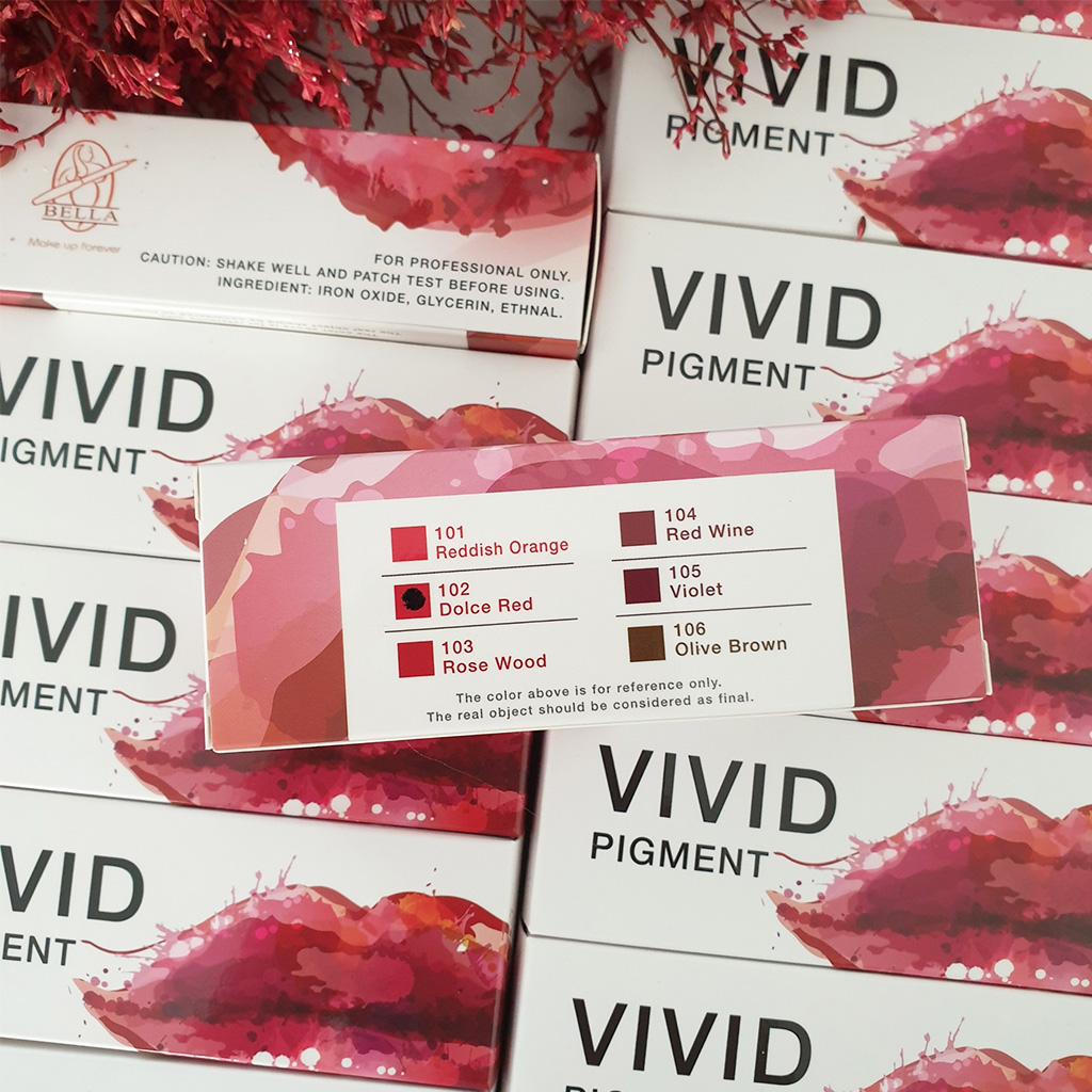 [HCM]Mực xăm môi Bella Vivid 102 – Dolce Red (Đỏ tươi)