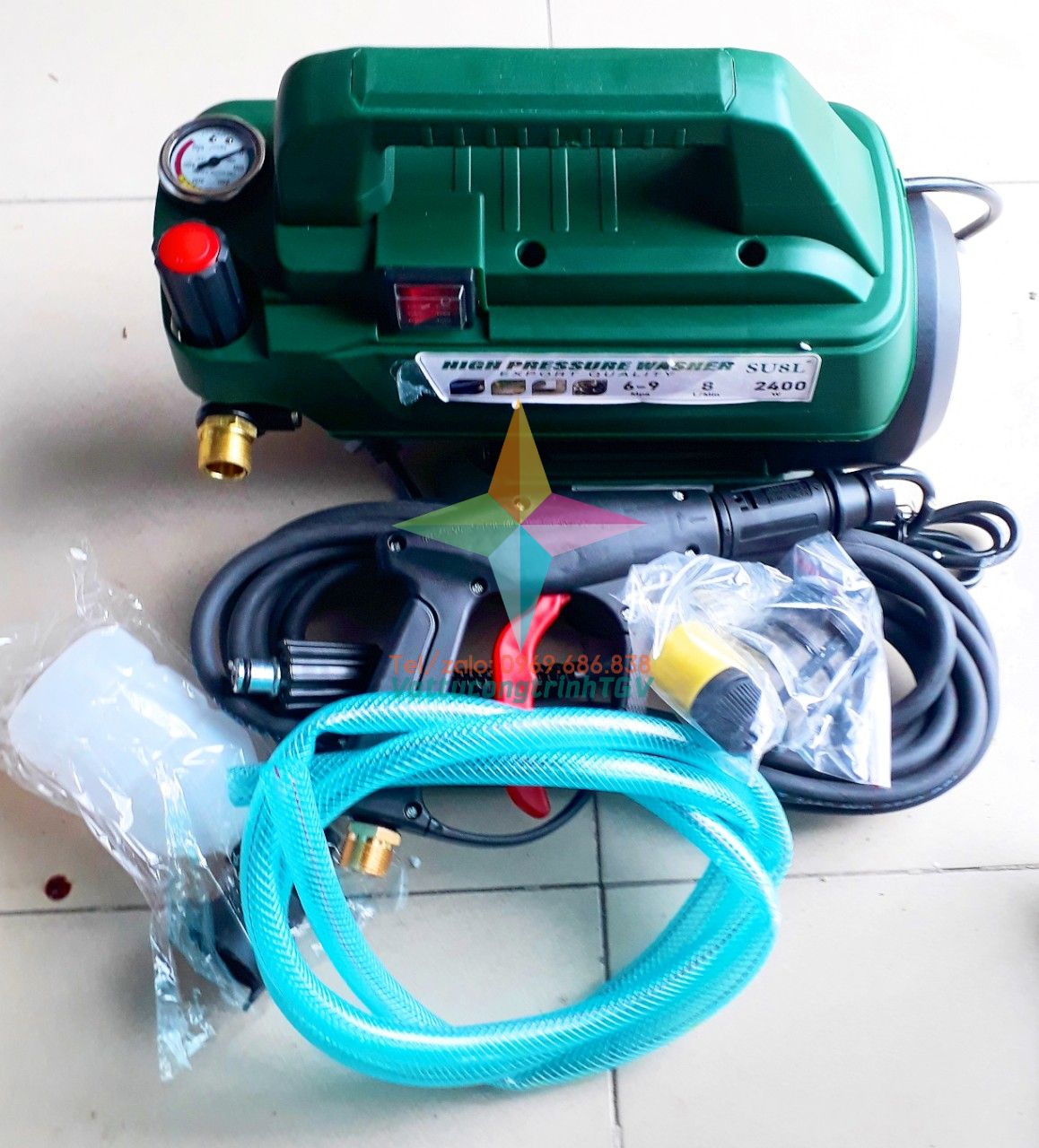 Bộ máy bơm áp lực SU 8L dùng cho rửa xe, bảo dưỡng điều hòa.