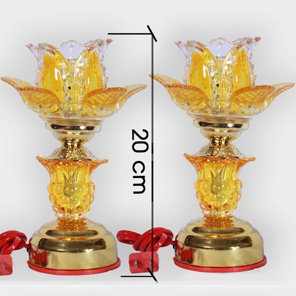 Đôi đèn thờ bóng đèn led 1 bông hoa (Giá 1 cặp)