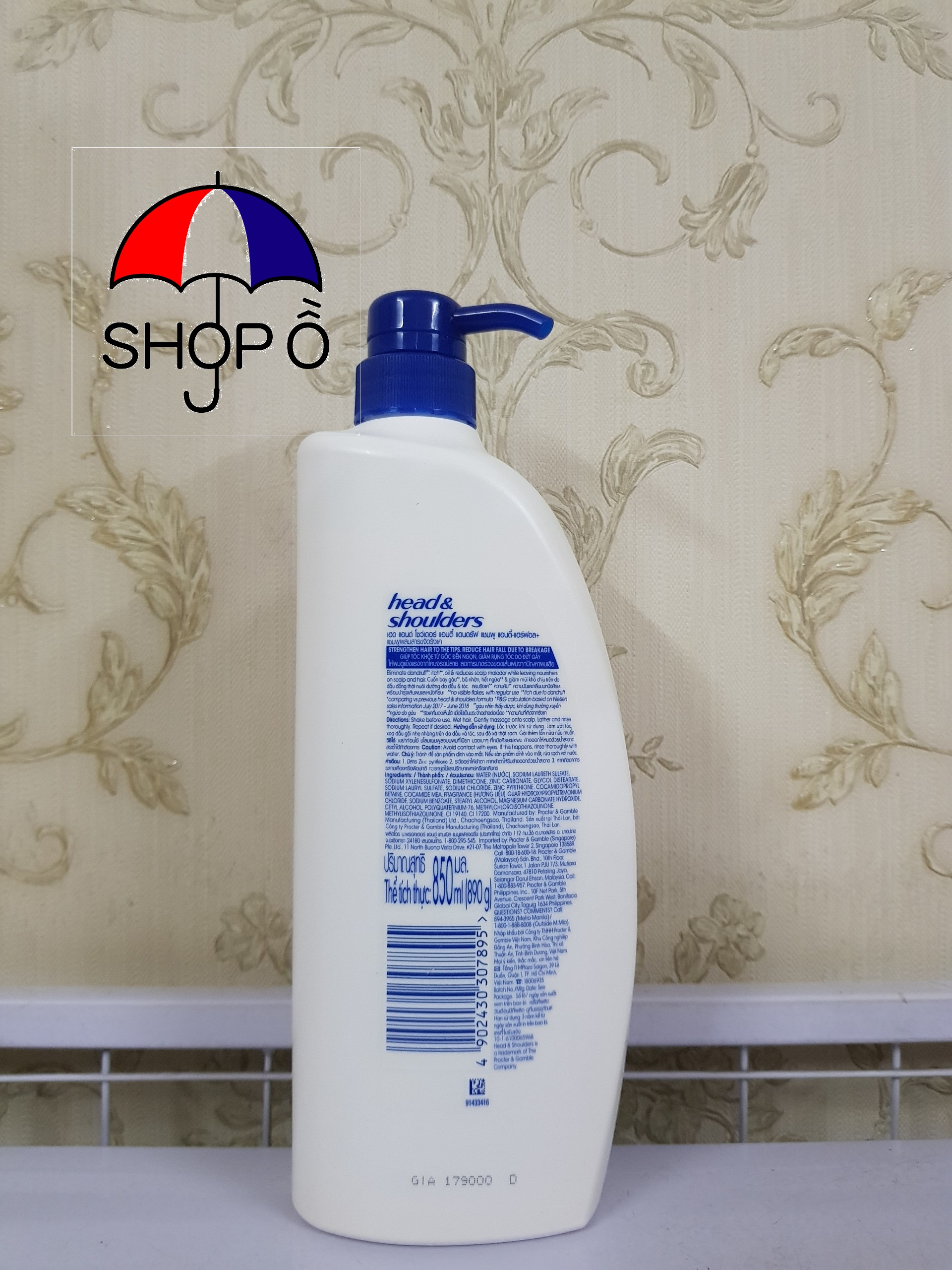 [HCM]Dầu gội Head and Shoulder 850ml Thái - Ngăn rụng tóc hiệu quả
