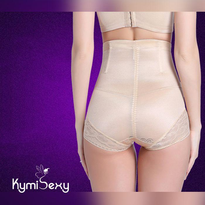 Quần gen nịt bụng lưng viền hoa Kymisexy (Kem)