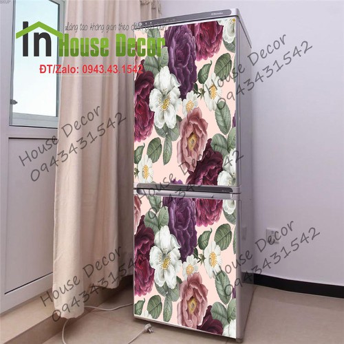 Decal dán trang trí tủ lạnh hoa hồng - TL84