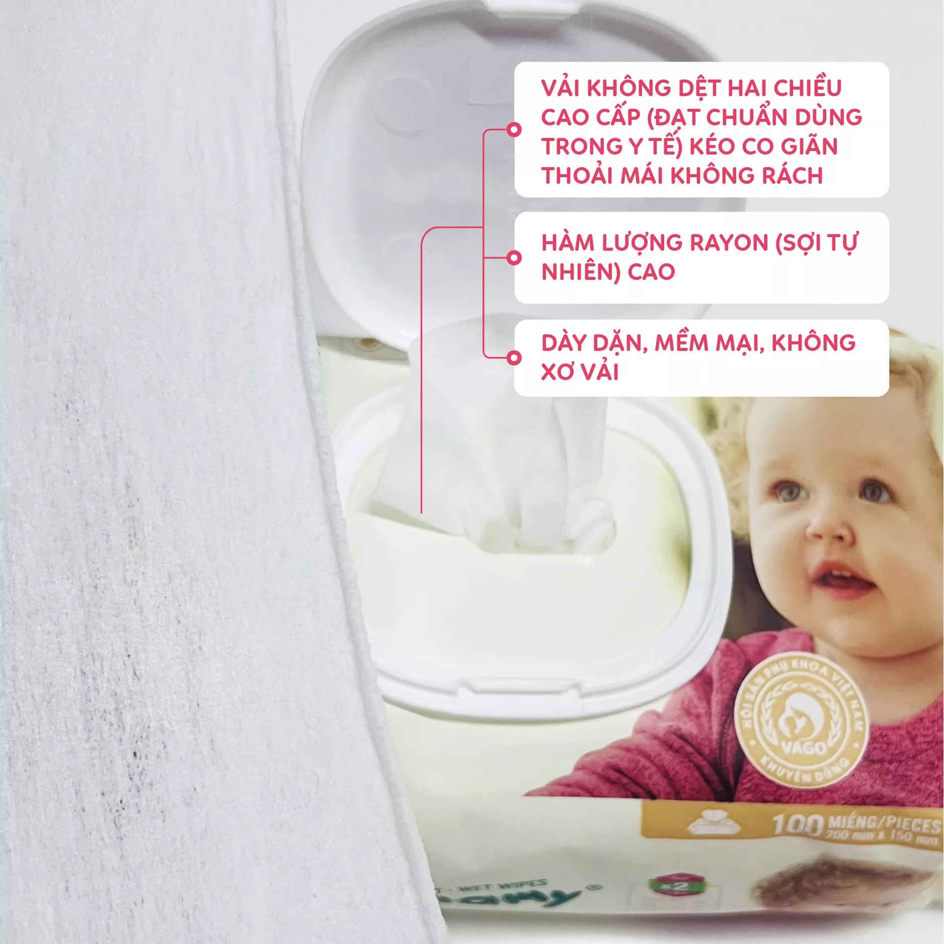 Khăn ướt Mamamy 100 tờ mùi thơm mát có nắp