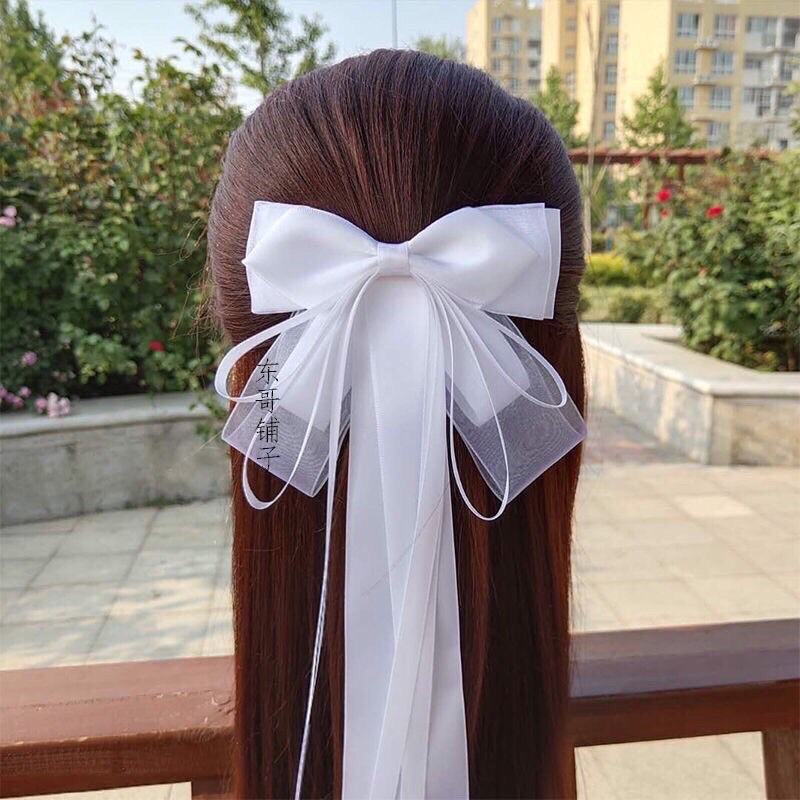 Kẹp tóc nơ đuôi dài phong cách cổ trang