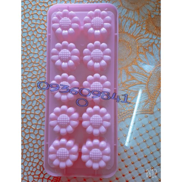 Combo 10 khuôn rau câu 10 bông hoa cúc nhựa vĩnh trường