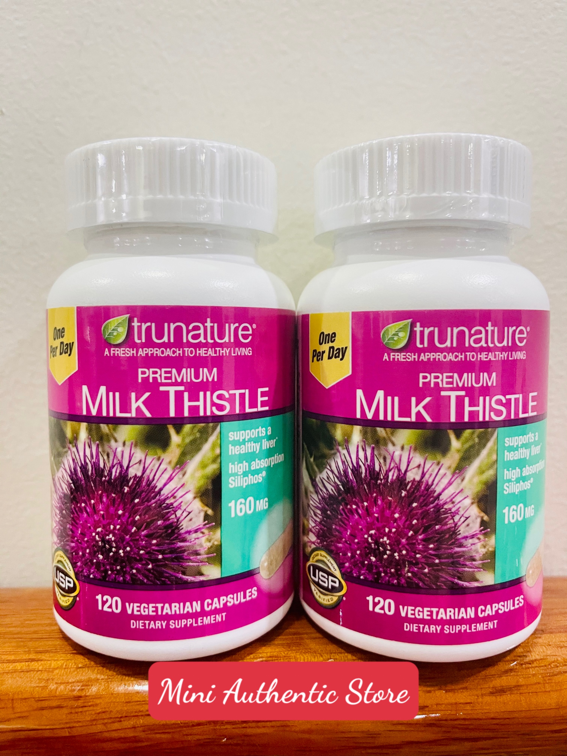 Trunature Premium Milk Thistle 160 Mg 120 Vegetarian Capsules [HCM]Thực phẩm chức năng Viên uống bổ gan Trunature Premium Milk