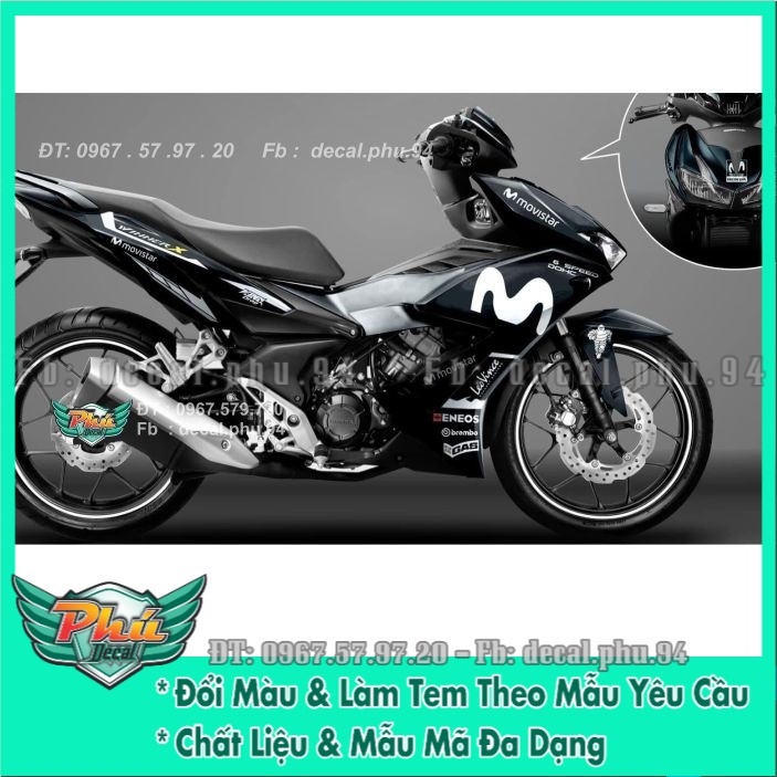 Tem rời Winner X Rời Movistar trắng đen