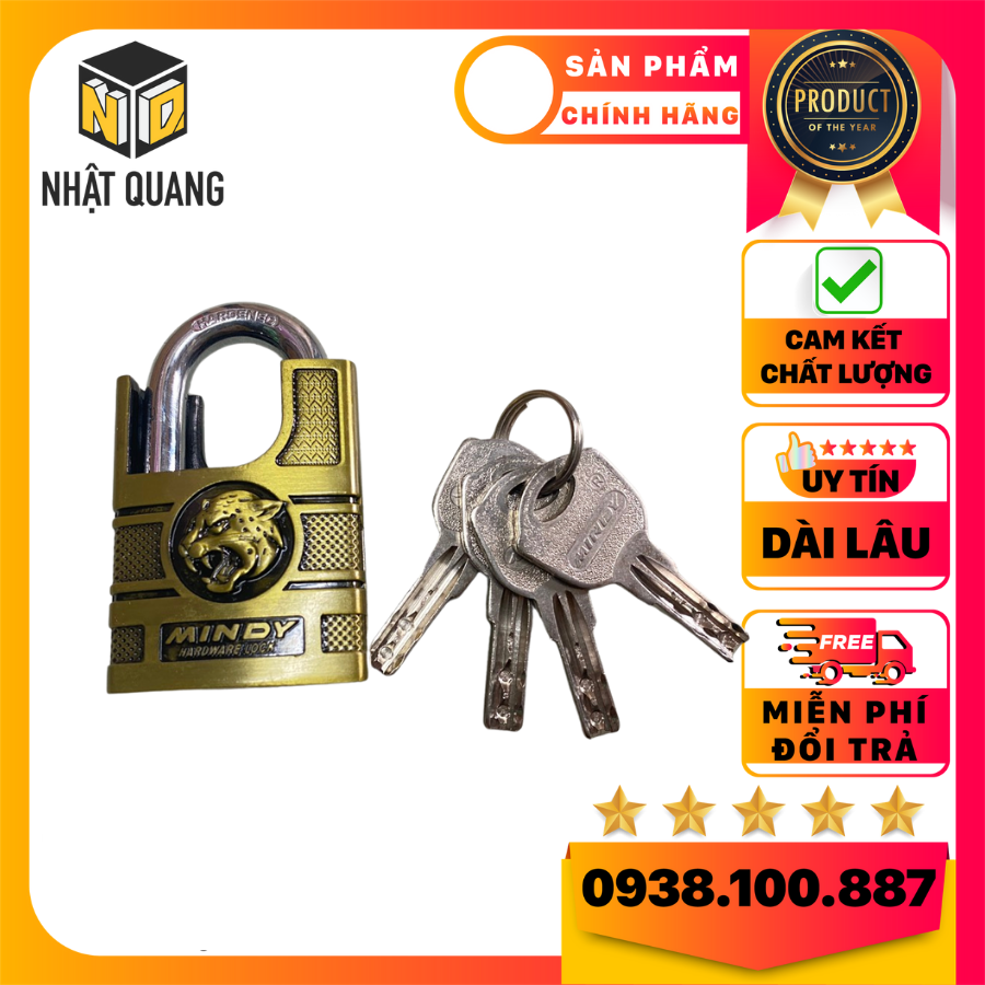 Ổ khóa cửa mindy - khóa chính hãng cao cấp chống cắt , chìa xe hơi