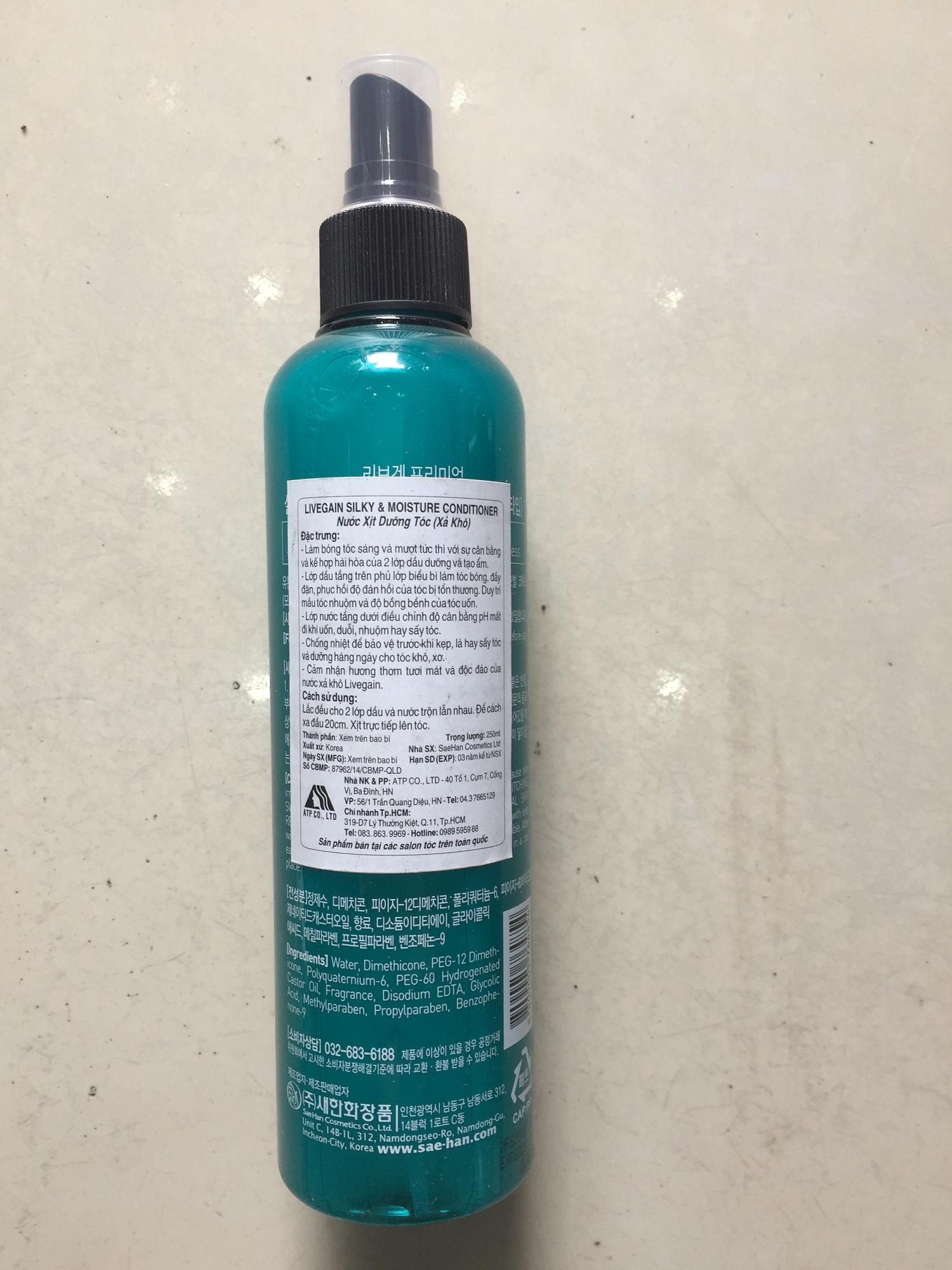 Xịt dưỡng tóc Livegain 250ml