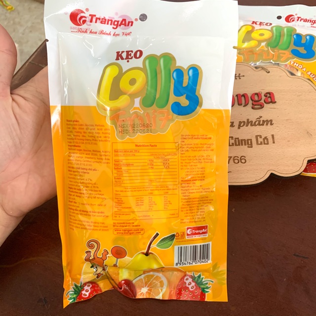 Kẹo Mút Lolly Fruit Tràng An Gói 12 Que.