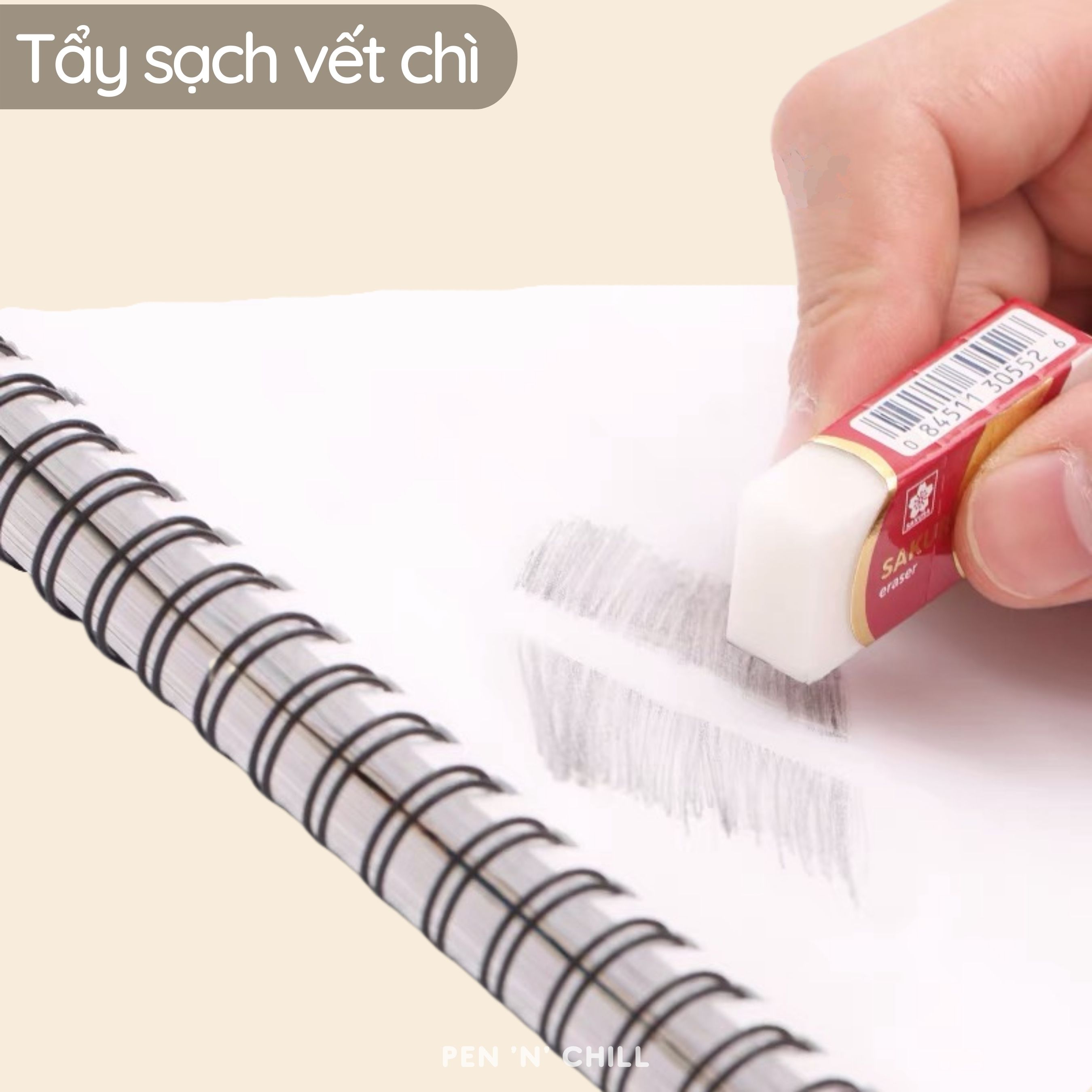 Gôm tẩy bút chì  2B 4B Sakurarch chất lượng cao