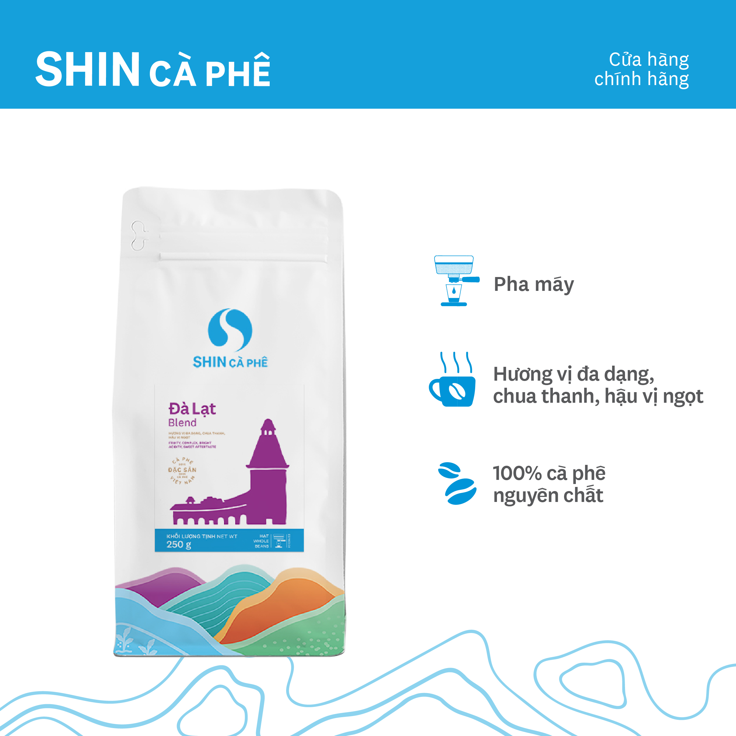 Da Lat Blend Espresso Coffee - Shin Coffee - Specialty Machine-Brewed Coffee - 250g Pack
