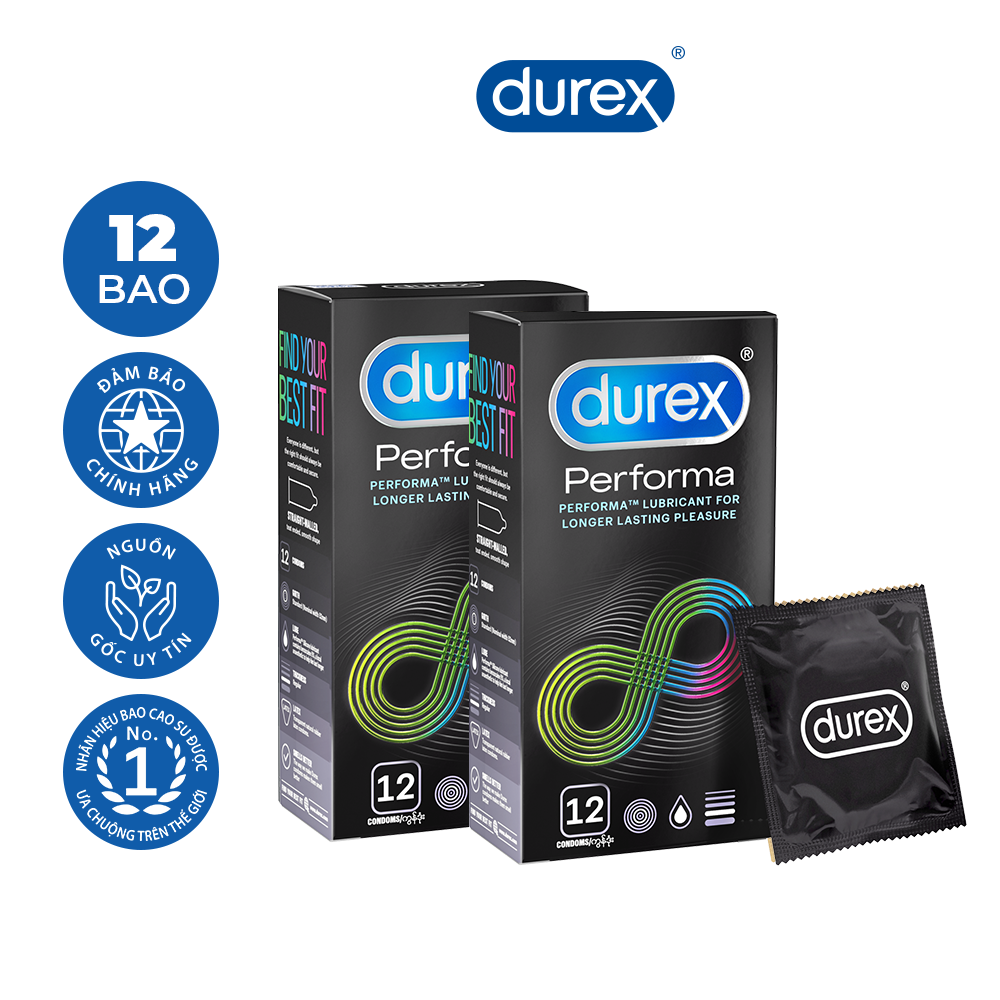 Combo 2 hộp Bao Cao Su Durex Performa 12 Bao