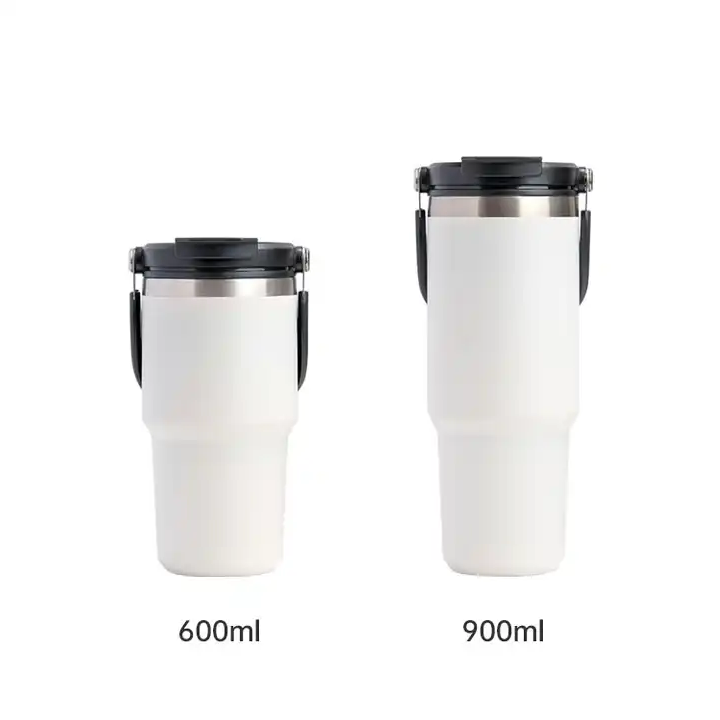 Ly Giữ Nhiệt inox 304 không gỉ sét kèm quai xách và ống hút Mishio size 600ml và 900ml