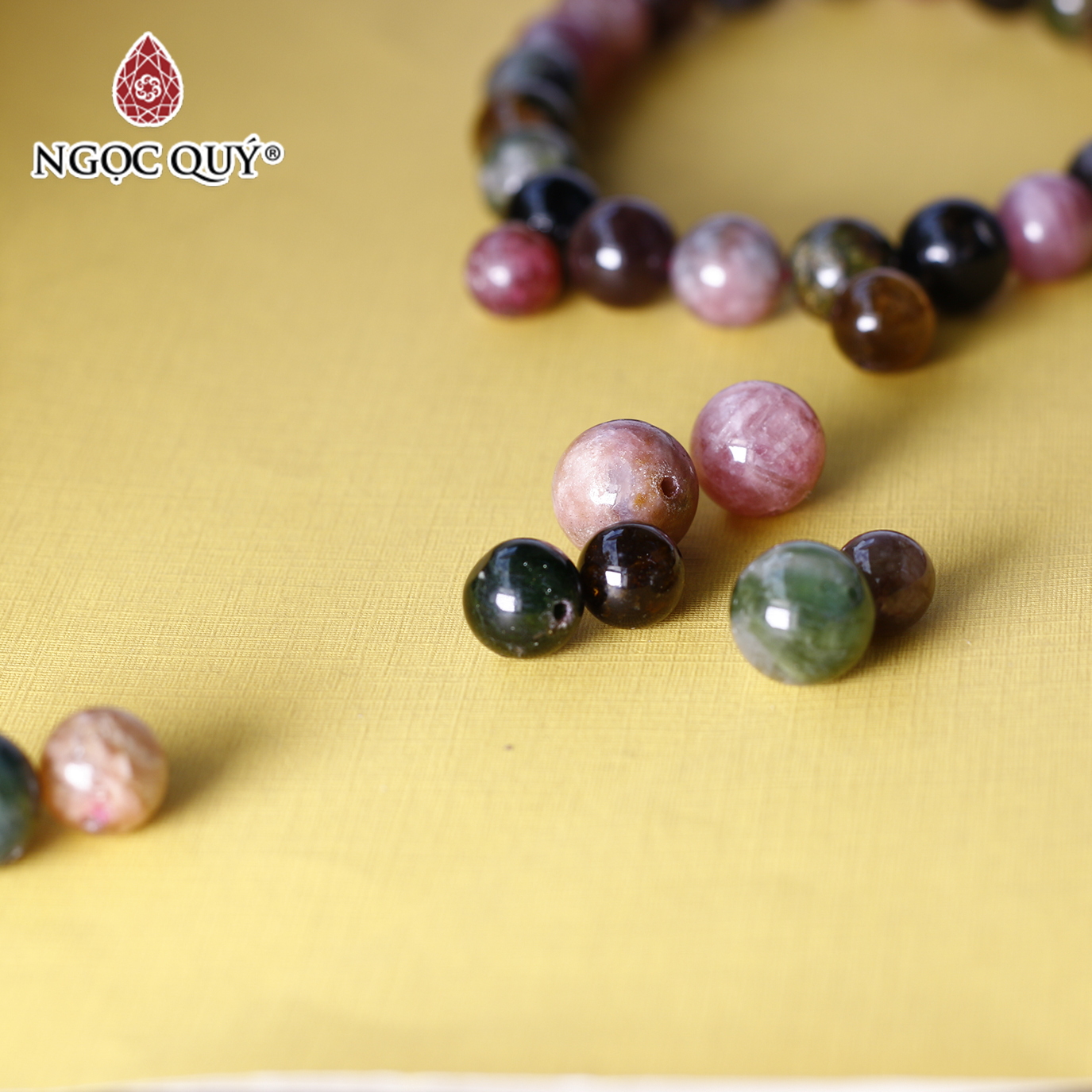 Hạt lẻ đá Tourmaline đa sắc - Ngọc Quý Gemstones
