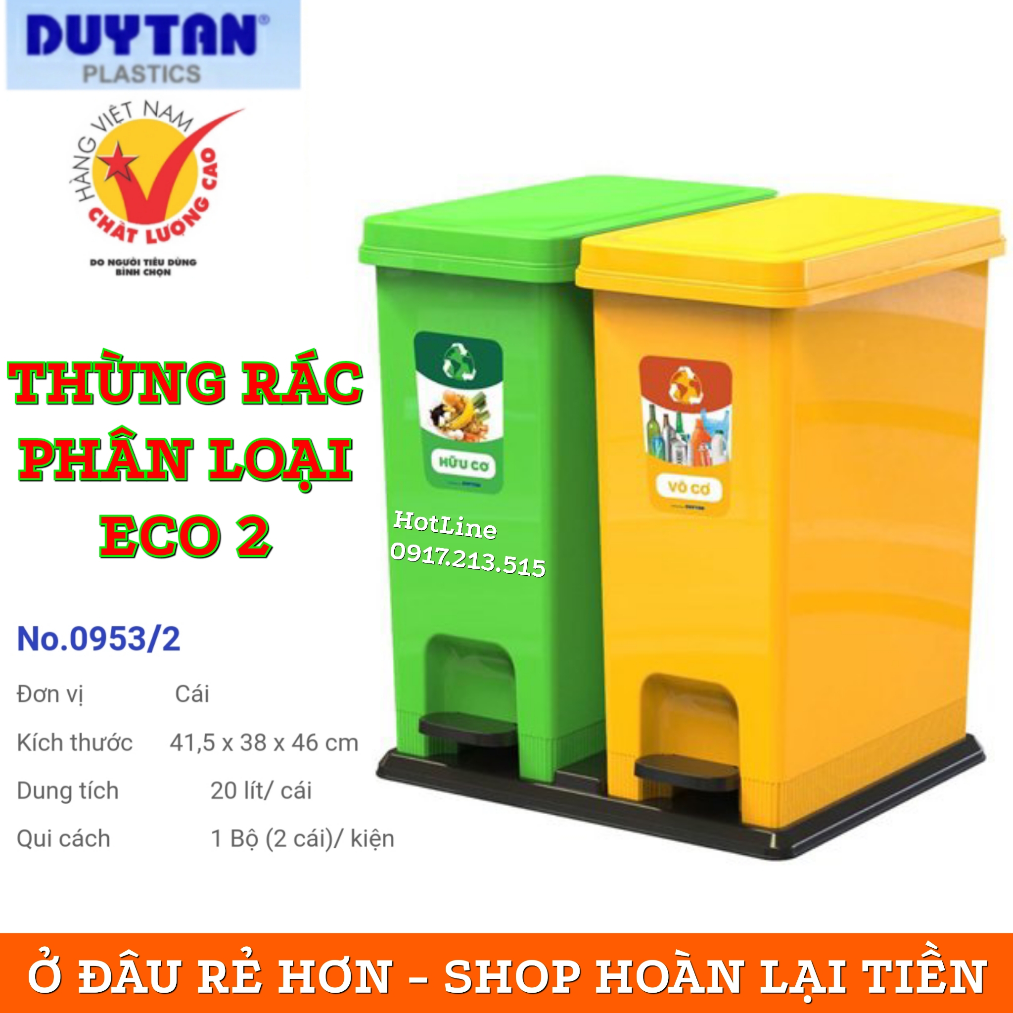 Thùng rác phân loại ECO 2 DUY TÂN