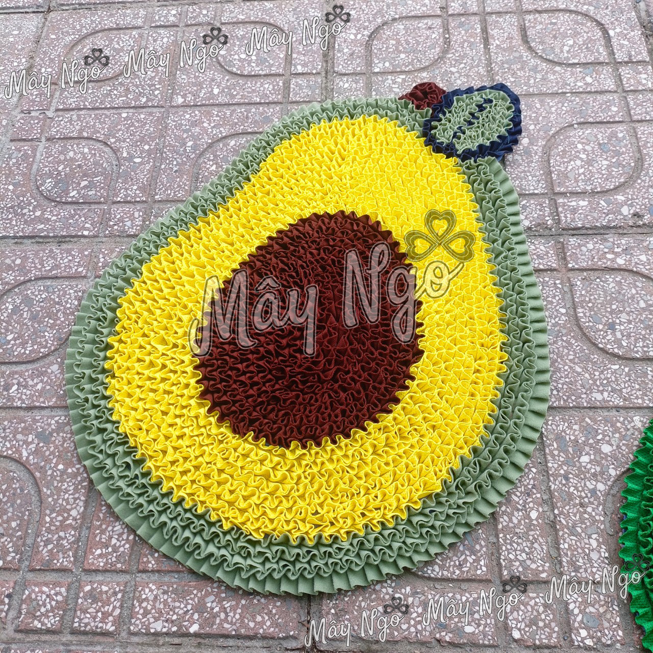 Thảm lau chân hình quả bơ thảm trái cây