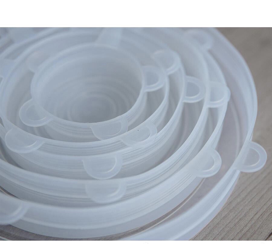 Bộ 6 nắp đậy silicon thay thế màng bọc thực phẩm