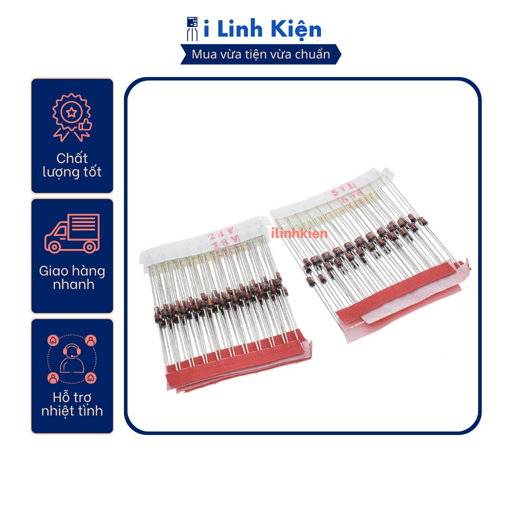 Diode zener 1W 22V 1N4748A 10 chiếc