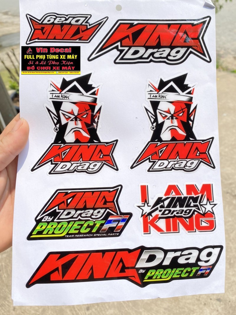 Bộ tem Kingdrag nổi dán các loại xe - Vindecal BD