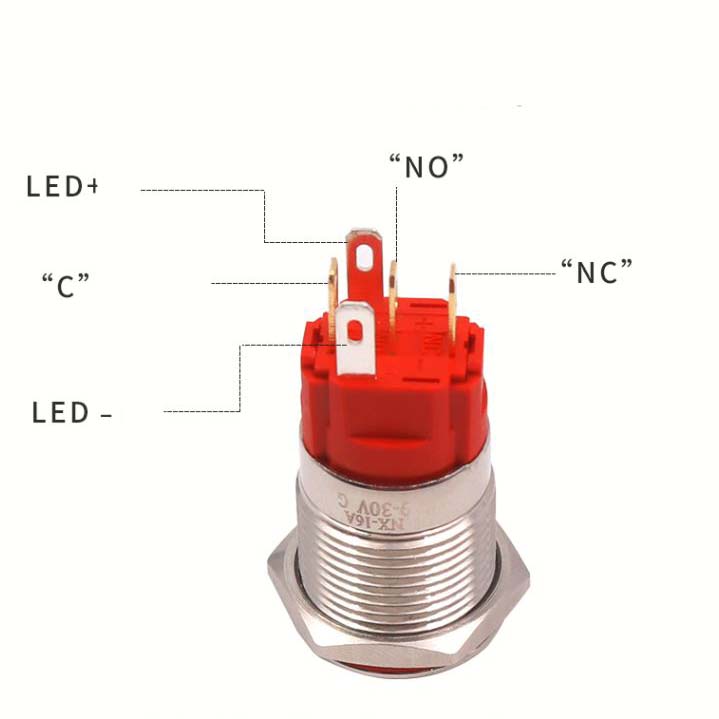 Nút nhấn nguồn 16mm, Nút nhấn nhả 5-24VDC
