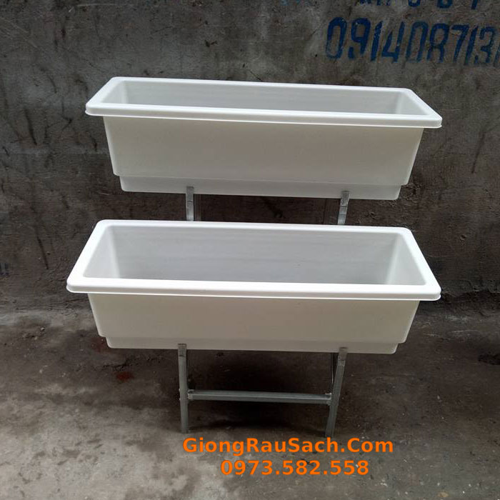 Kệ trồng rau 2 tầng bậc thang cho chậu 67 (chưa chậu)