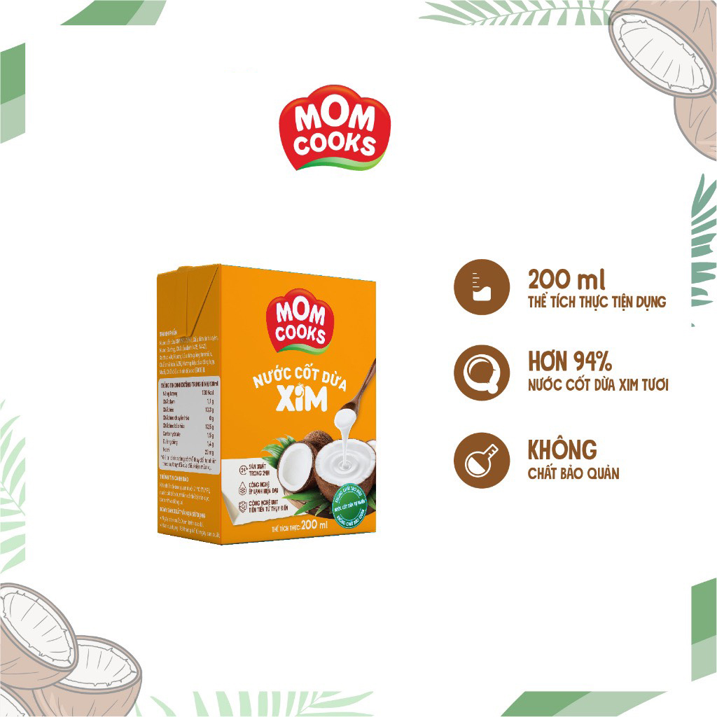 Nước Cốt Dừa Tươi Mom Cooks Cocoxim 200ml,Chefs Choice-TUH