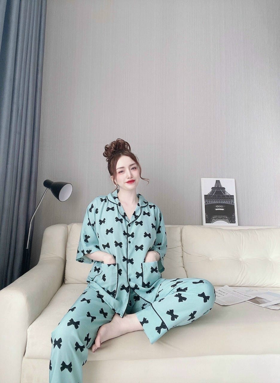 Đồ Bộ Lụa 100D Sang Chảnh ( dưới 57kg) - Mẫu mặc sp thật
