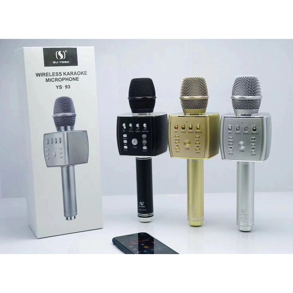 Mic Hát Karaoke | Micro Karaoke Bluetooth Kèm Loa Giá Rẻ  Micro Karaoke Bluetooth  Micro YS-93.Micro YS-93. Mic Karaoke Bluetooth  Tích Hợp Công Nghệ Âm Thanh Hifi