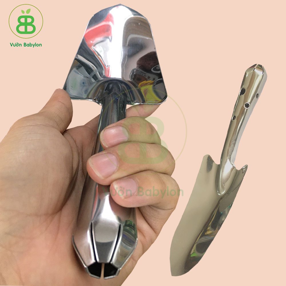Xẻng Làm Vườn - Xẻng Xúc Đất Inox Siêu bền, Không Gỉ Sét