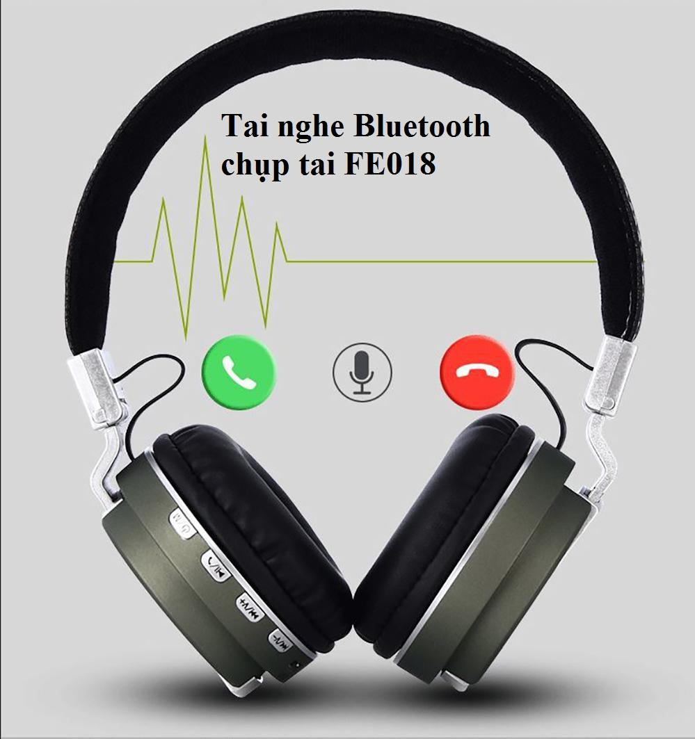 Tai nghe Bluetooth chụp tai FE018, tai nghe over ear, tai nghe wireless giá rẻ, tai nghe không dây chất lượng cao, tai nghe chụp tai, âm thanh chất lượng cao với công nghệ không dây Bluetooth.  Bảo hành toàn quốc 1 đổi 1 bởi Sun Store