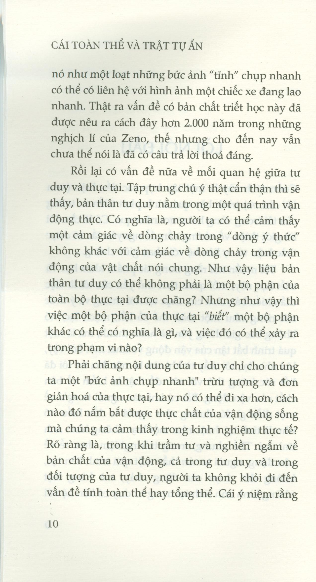 Cái Toàn Thể Và Trật Tự Ẩn