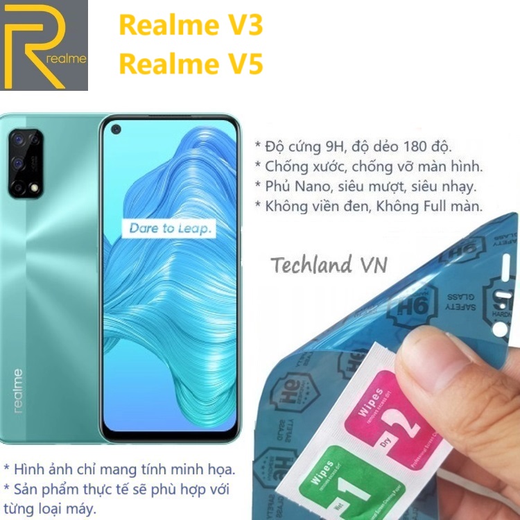 Cường Lực Phủ Nano Realme V3 / Realme V5 5G - Trong Suốt, Không Full Màn, Không Viền Đen