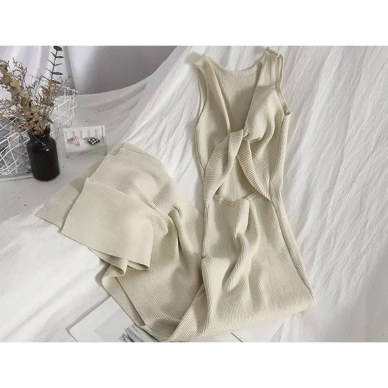 Đầm body bắt chéo nơ mặc hai kiểu CD147