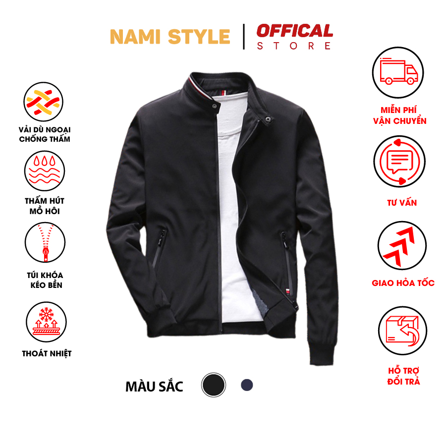 Áo Khoác Dù Bomber Nam Cao Cấp, Chất Dày- ML88