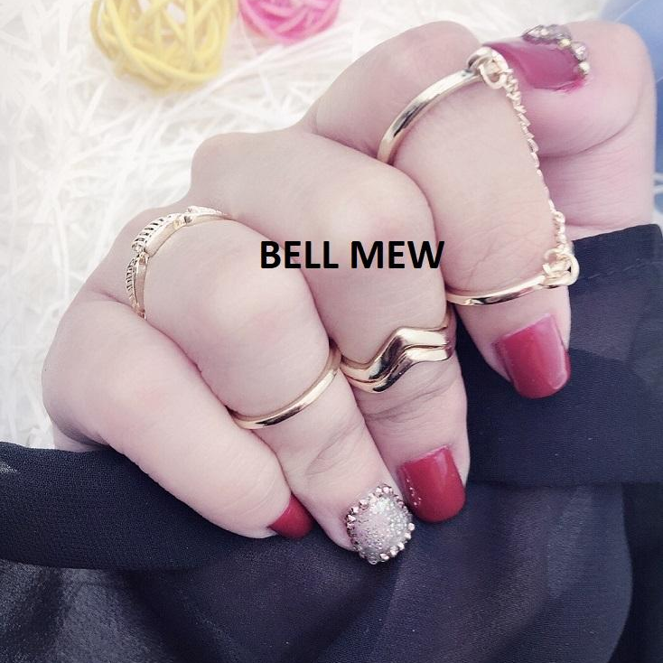 [HCM]Set nhẫn Bell Mew 5 món kiểu Hy Lạp cổ điển NHAN18