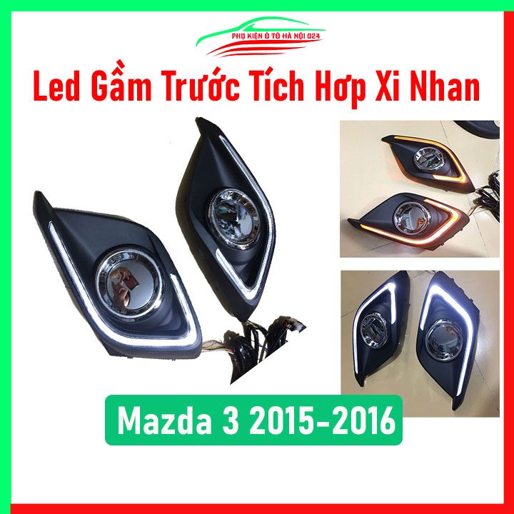 Đèn led gầm cản trước tích hợp xi nhan xe ô tô Mazda 3 2015 2016 chuẩn form, chiếu sáng tốt, trang trí xe hơi cực chất