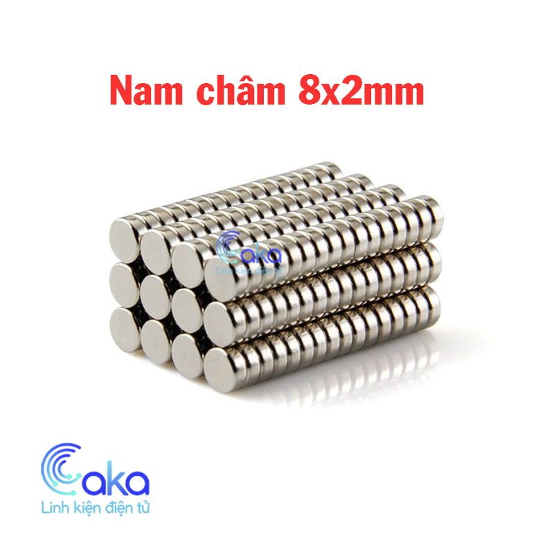 Bộ 5 Nam Châm Đất Hiếm 8x2mm Tròn